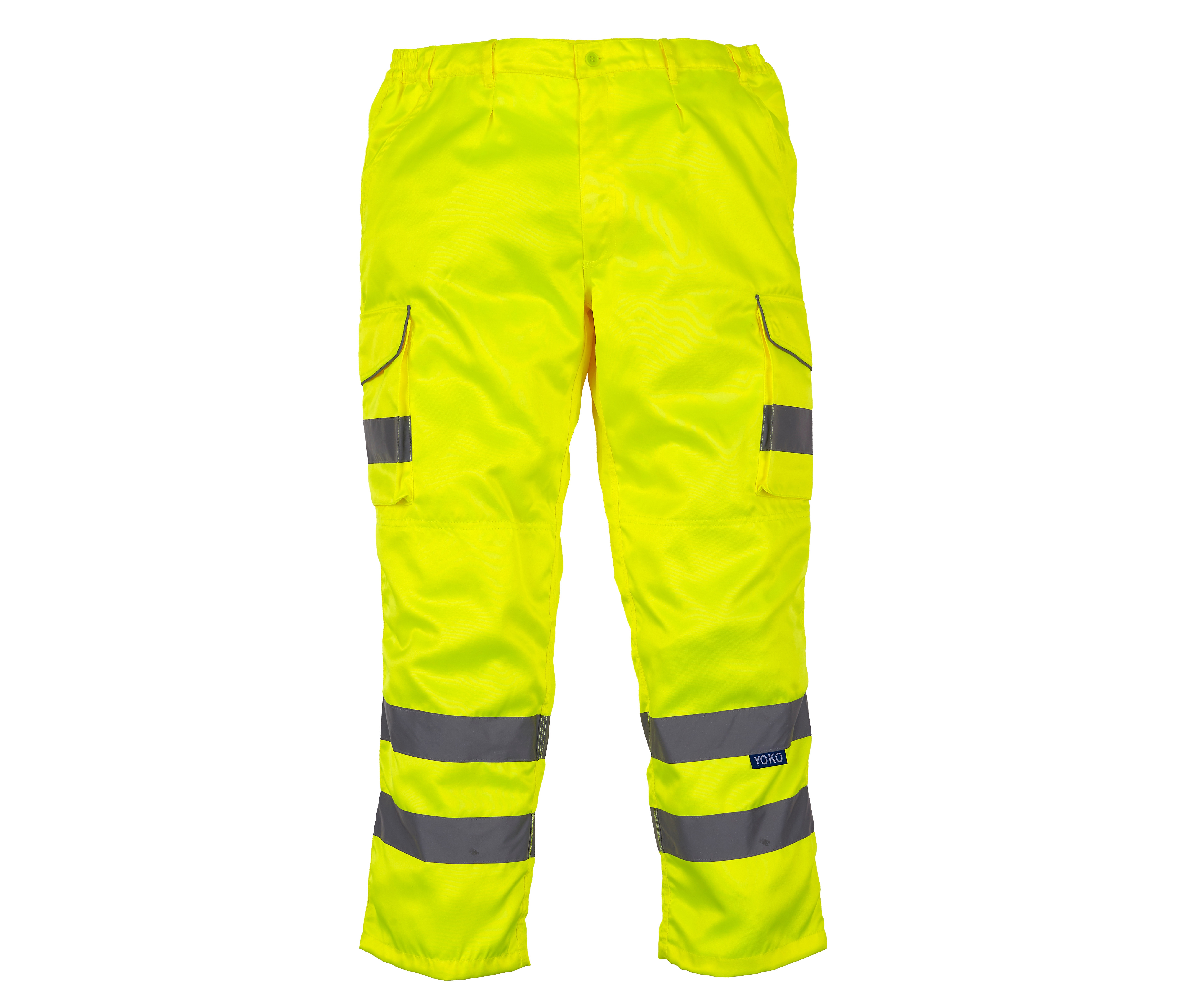HI-VIS POLYCOTTON CARGO TROUSERS WITH KNEE PAD POCKETS