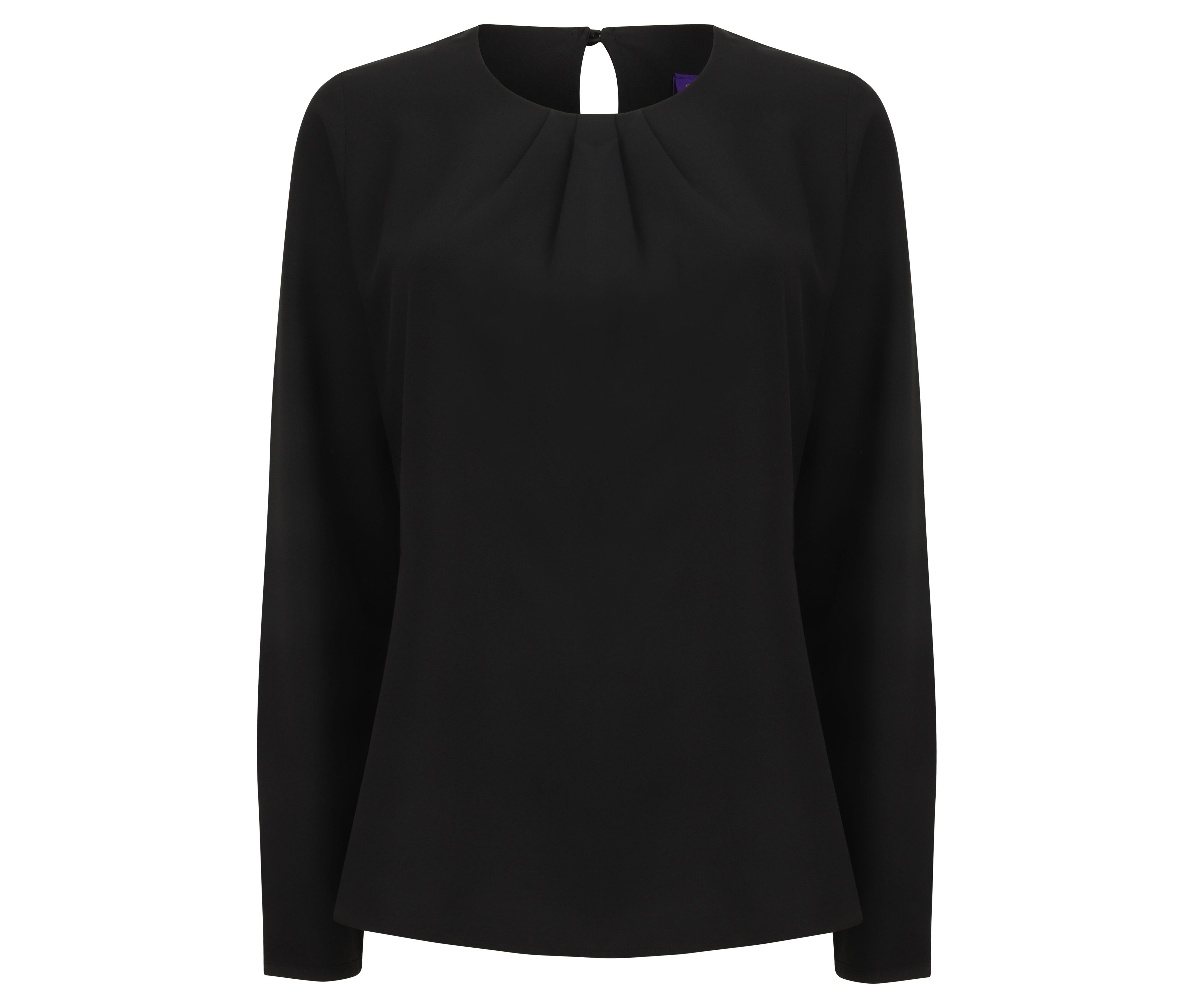 LADIES' PLEAT FRONT LONG SLEEVED BLOUSE