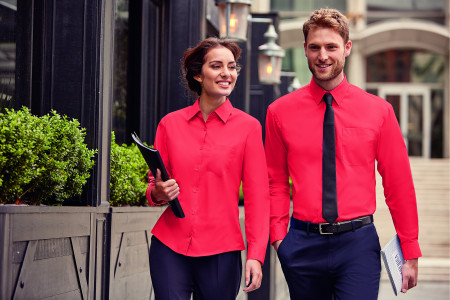 LADIES' LONG SLEEVE CLASSIC PURE COTTON POPLIN SHIRT