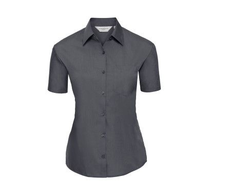 LADIES' SHORT SLEEVE CLASSIC POLYCOTTON POPLIN SHIRT