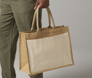 COTTON POCKET JUTE SHOPPER