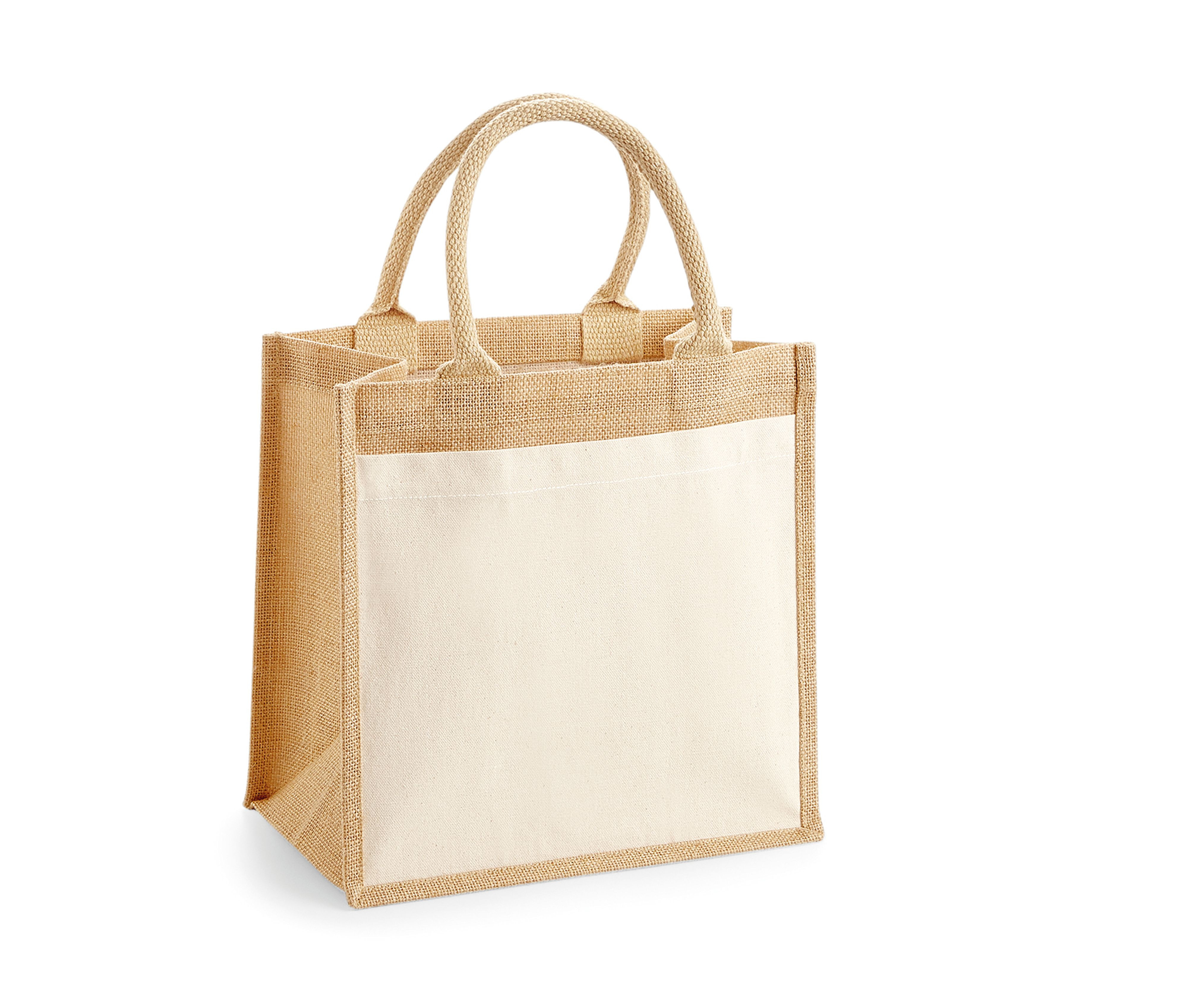 COTTON PUCKET JUTE MIDI TOTE
