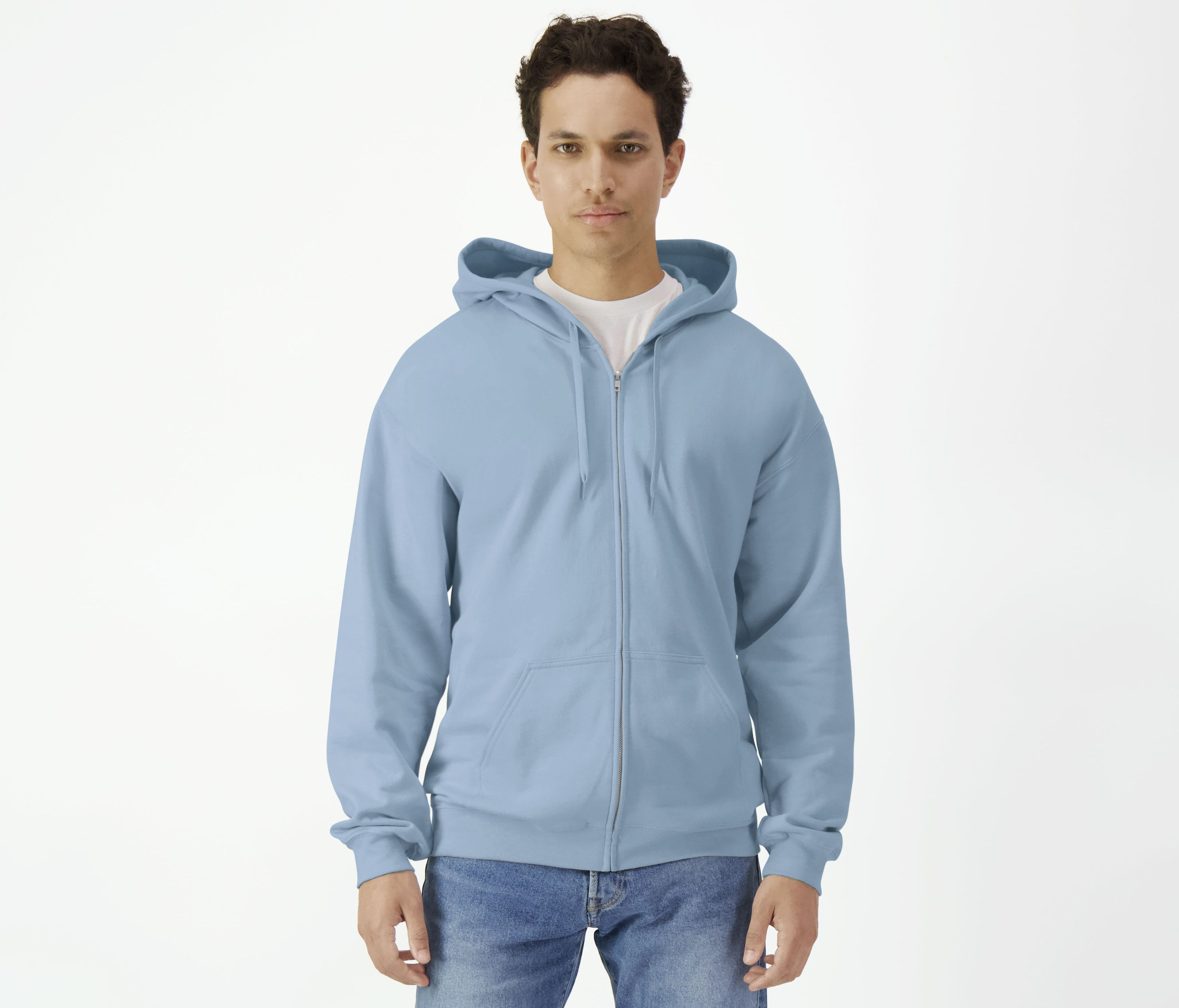 SOFTSTYLE MIDWEIGHT FLEECE ADULT FULL ZIP HOODED SWEATSHIRT