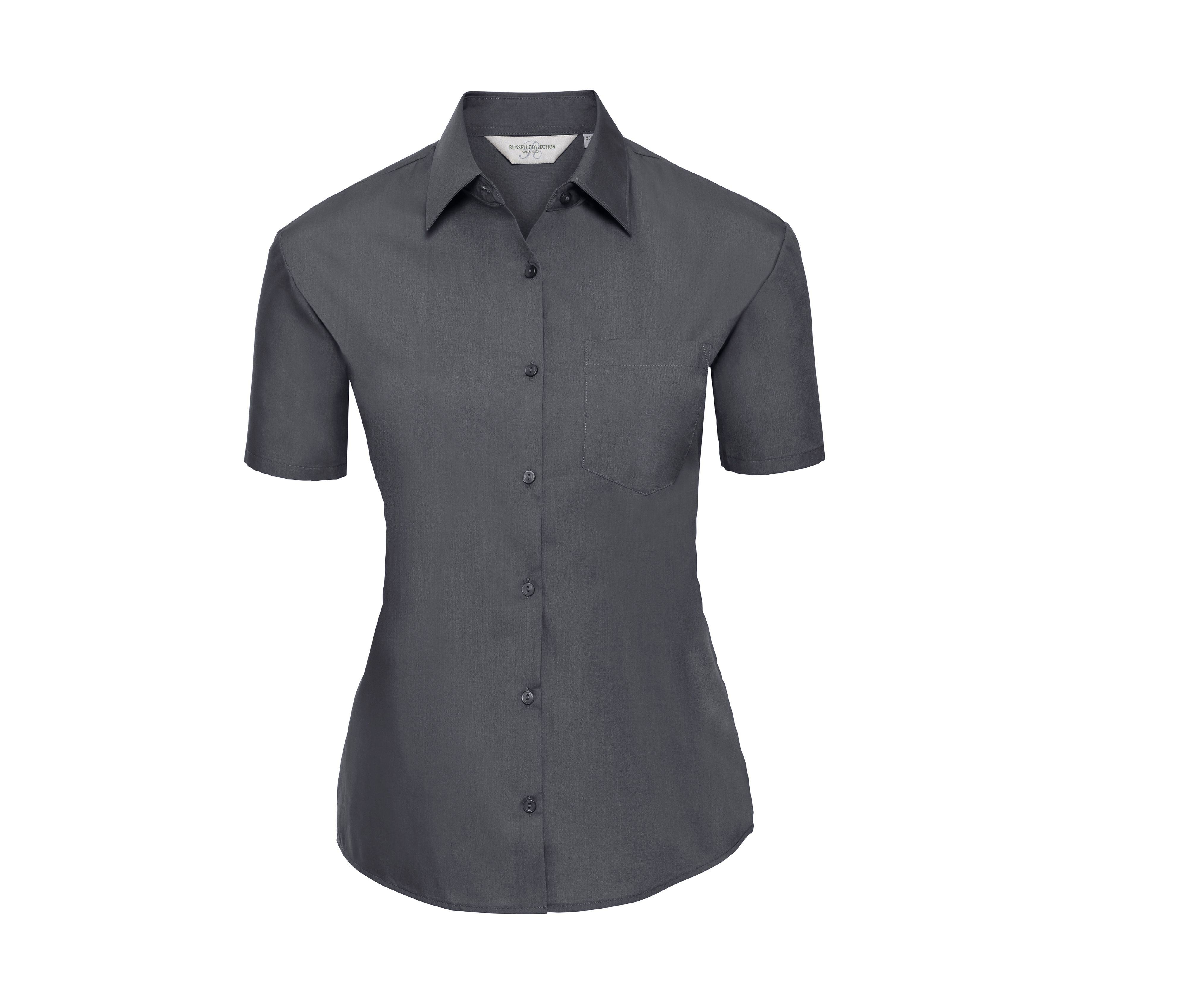 LADIES' SHORT SLEEVE CLASSIC POLYCOTTON POPLIN SHIRT