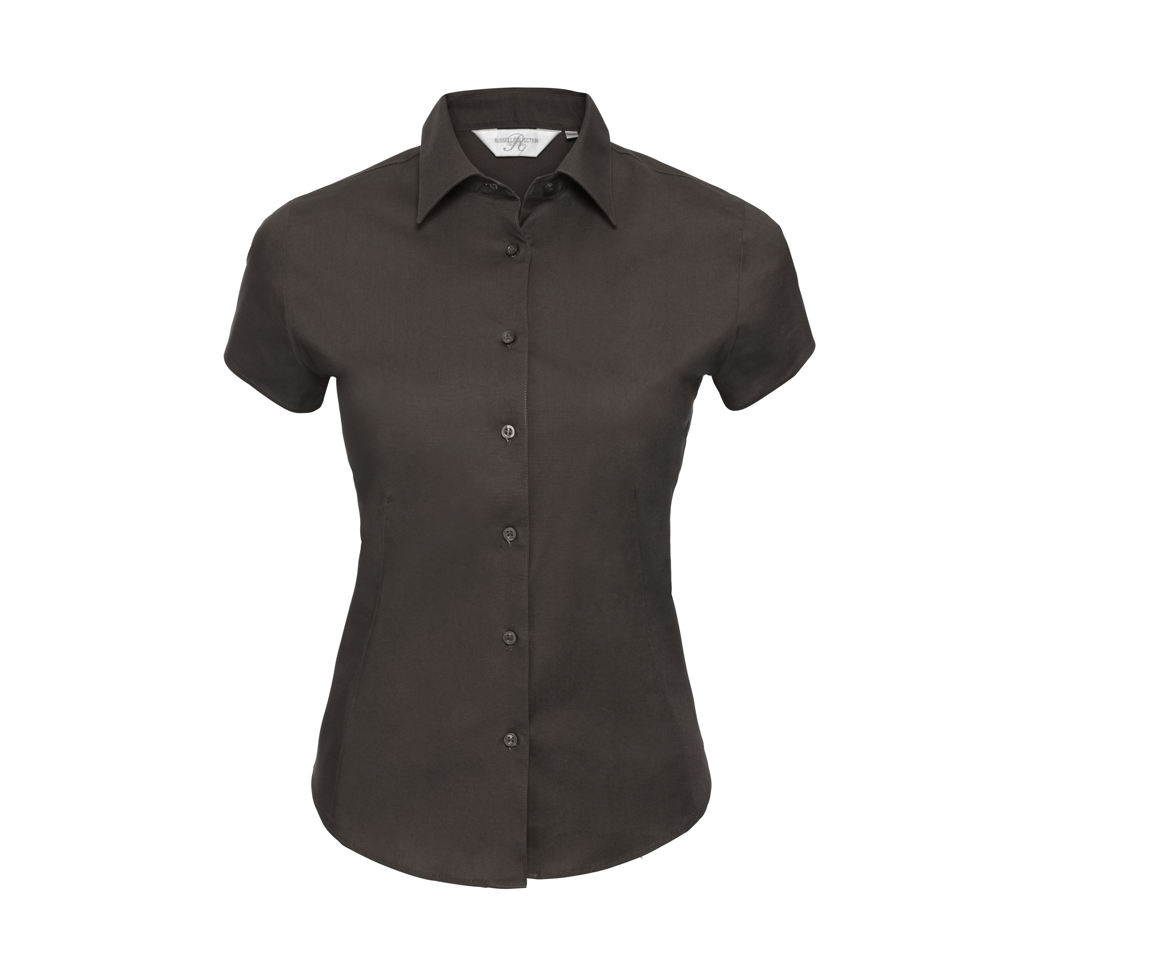 LADIES' SHORT SLEEVE FITTED STRETCH SHIRT