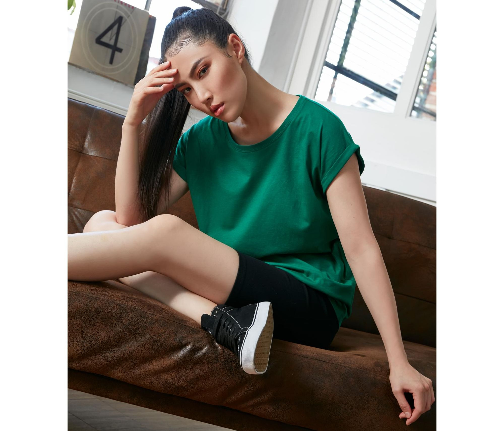 LADIES EXTENDED SHOULDER TEE