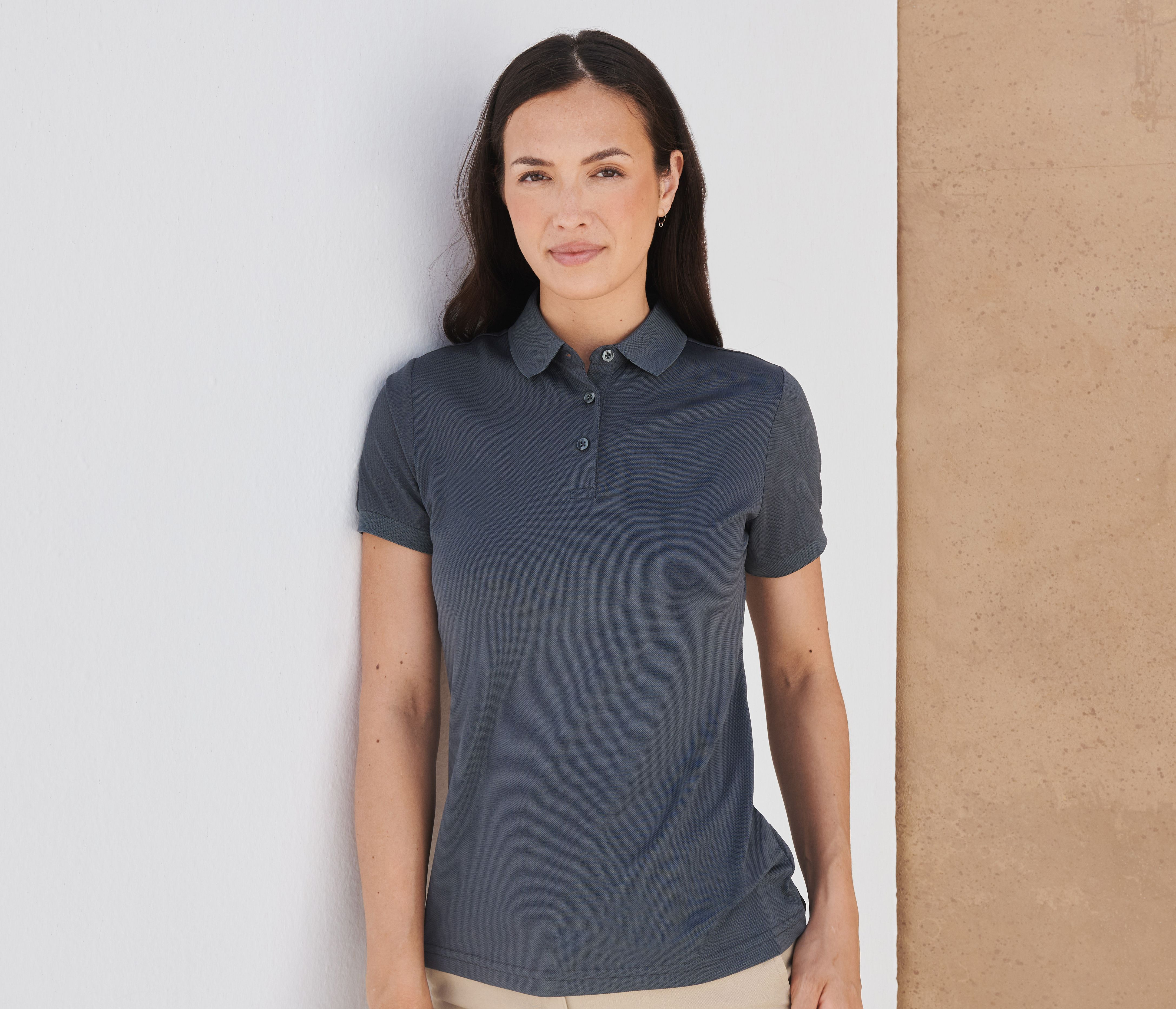 LADIES' RECYCLED POLYESTER POLO SHIRT