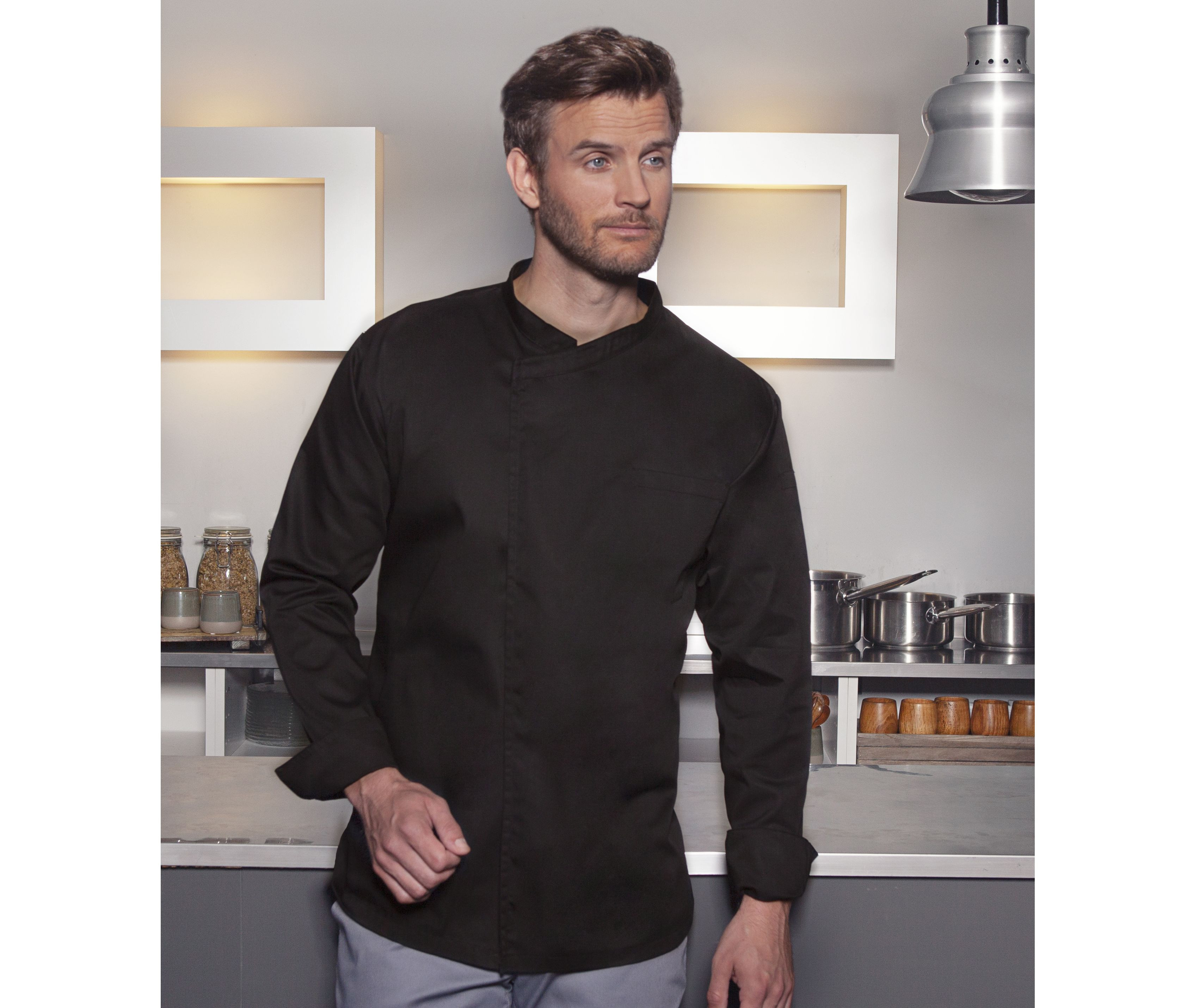 LONG SLEEVE THROW-OVER CHEF SHIRT BASIC