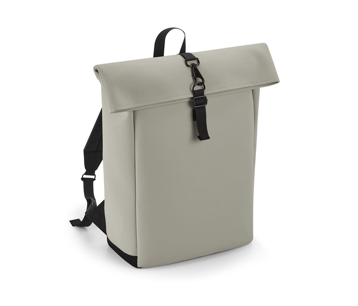 MATTE PU ROLL-TOP BACKPACK