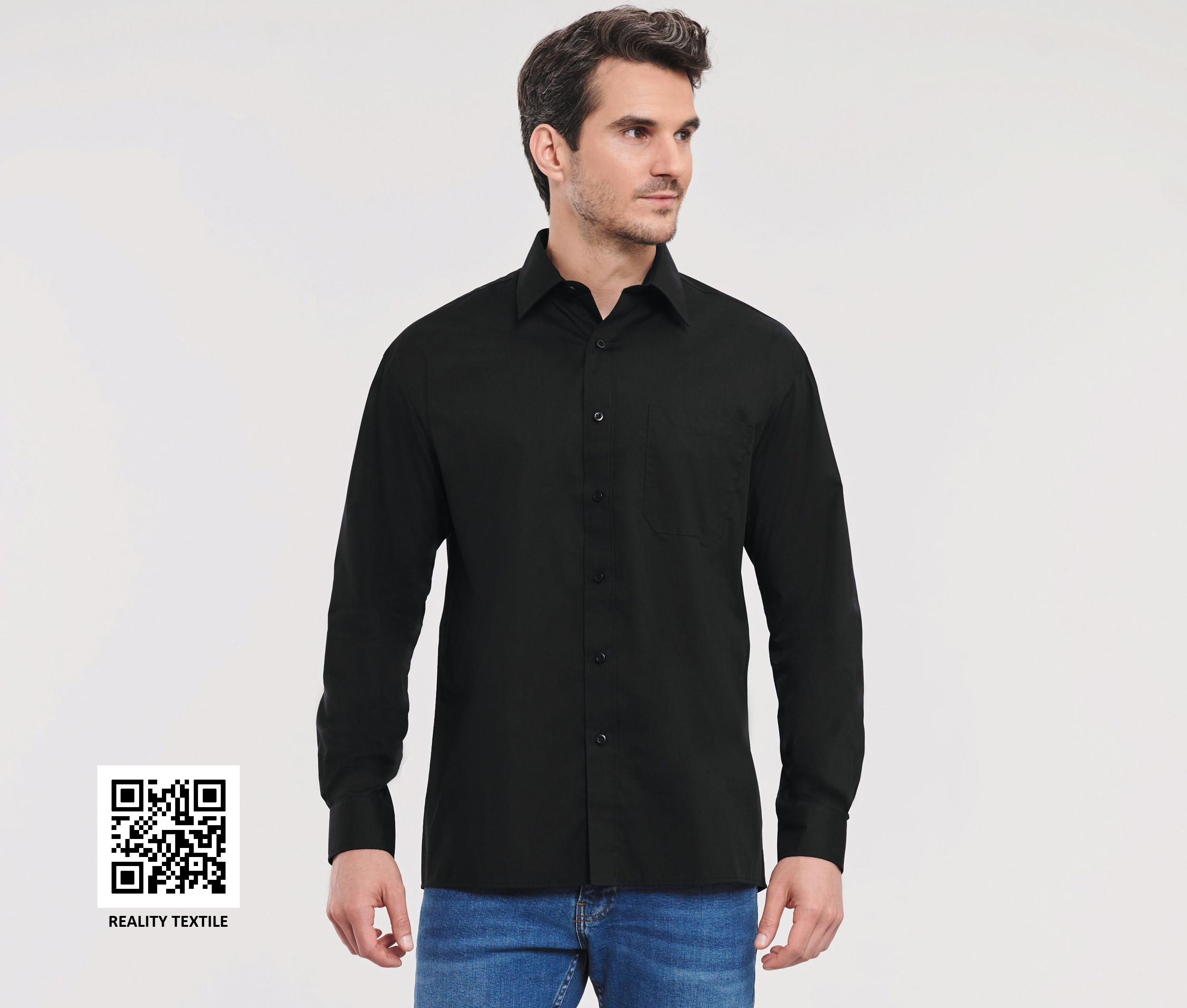 MEN'S LONG SLEEVE CLASSIC POLYCOTTON POPLIN SHIRT
