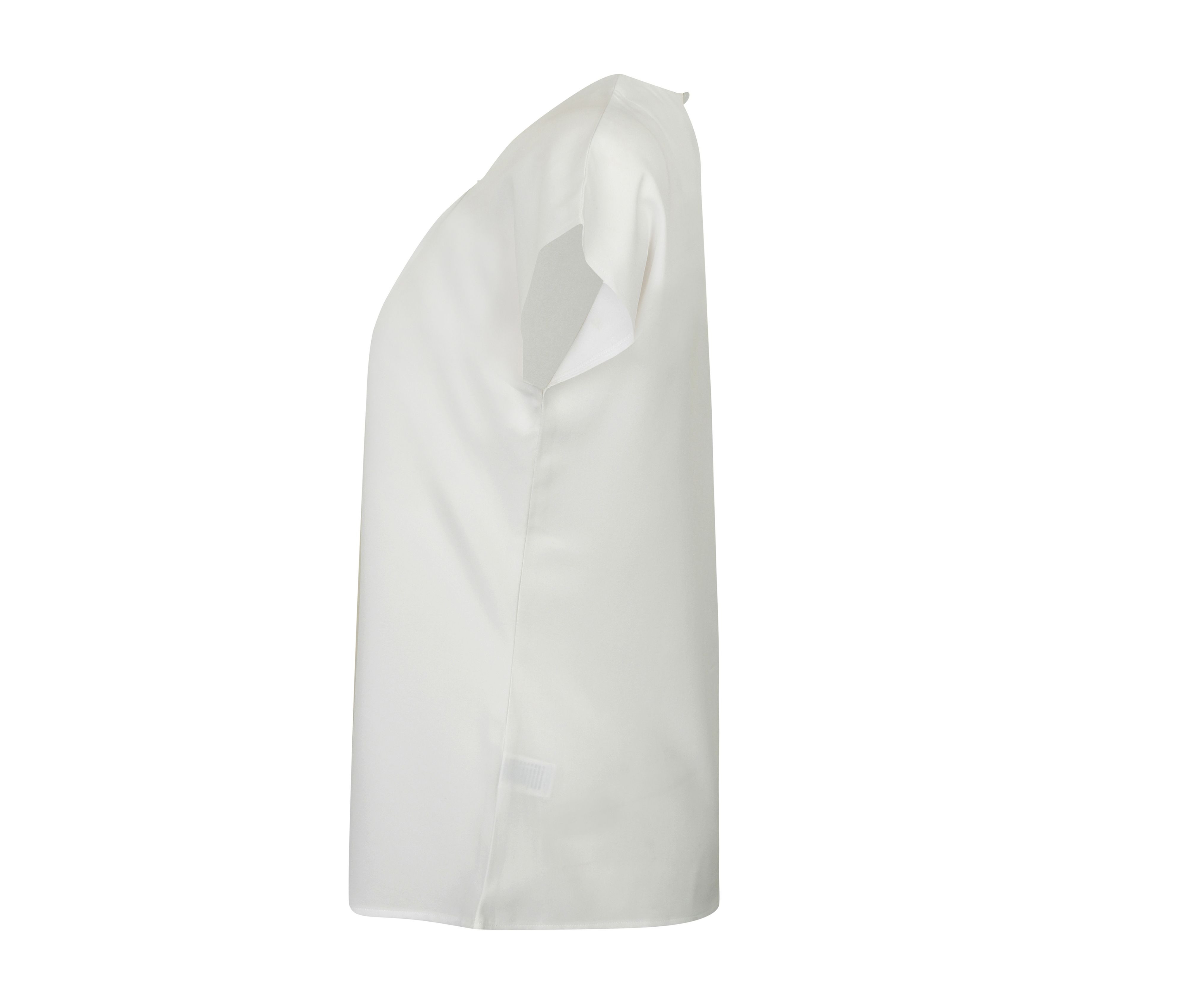 LADIES' PLEAT FRONT SHORT SLEEVED BLOUSE