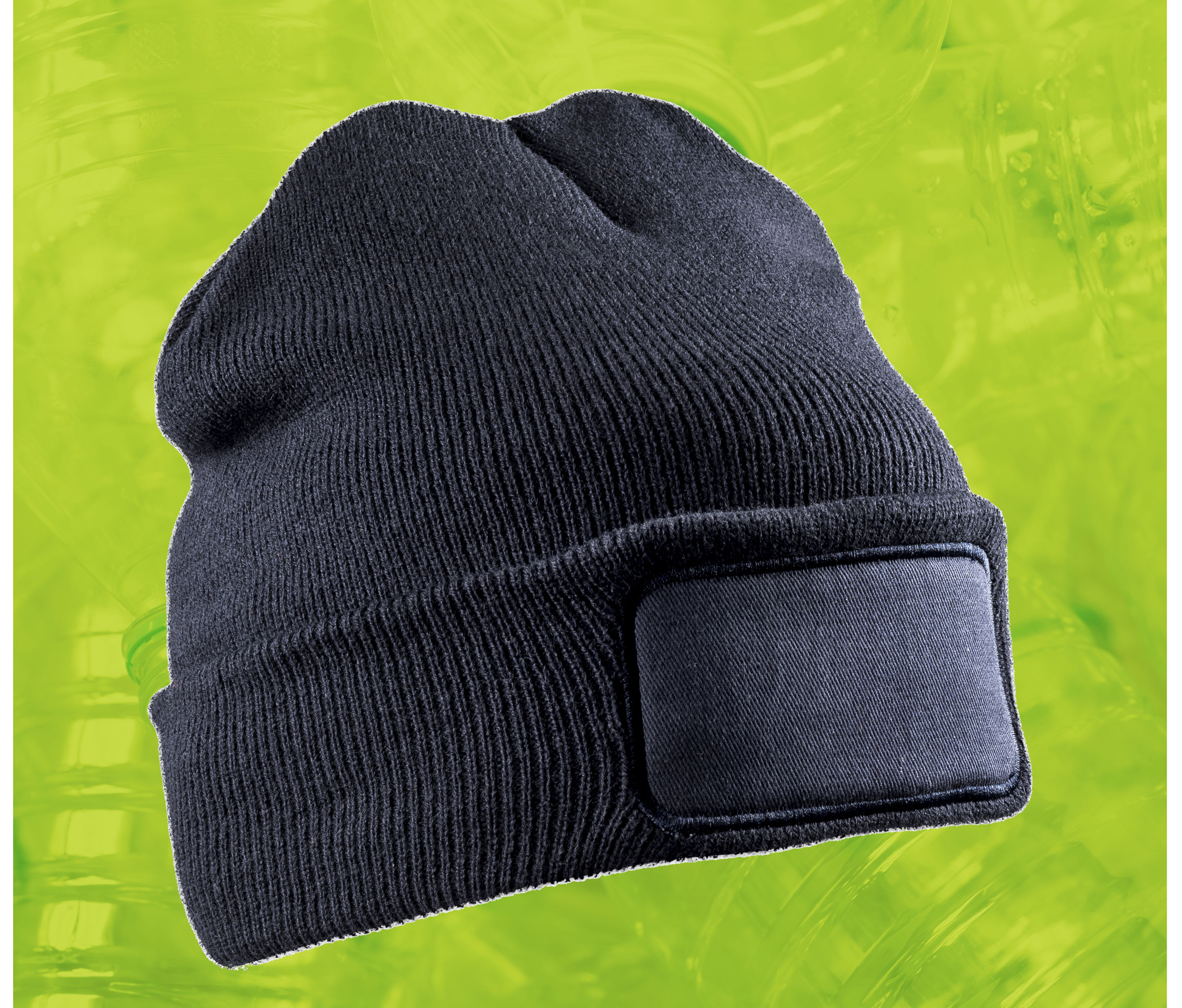 RECYCLED DOUBLE KNIT PRINTERS BEANIE