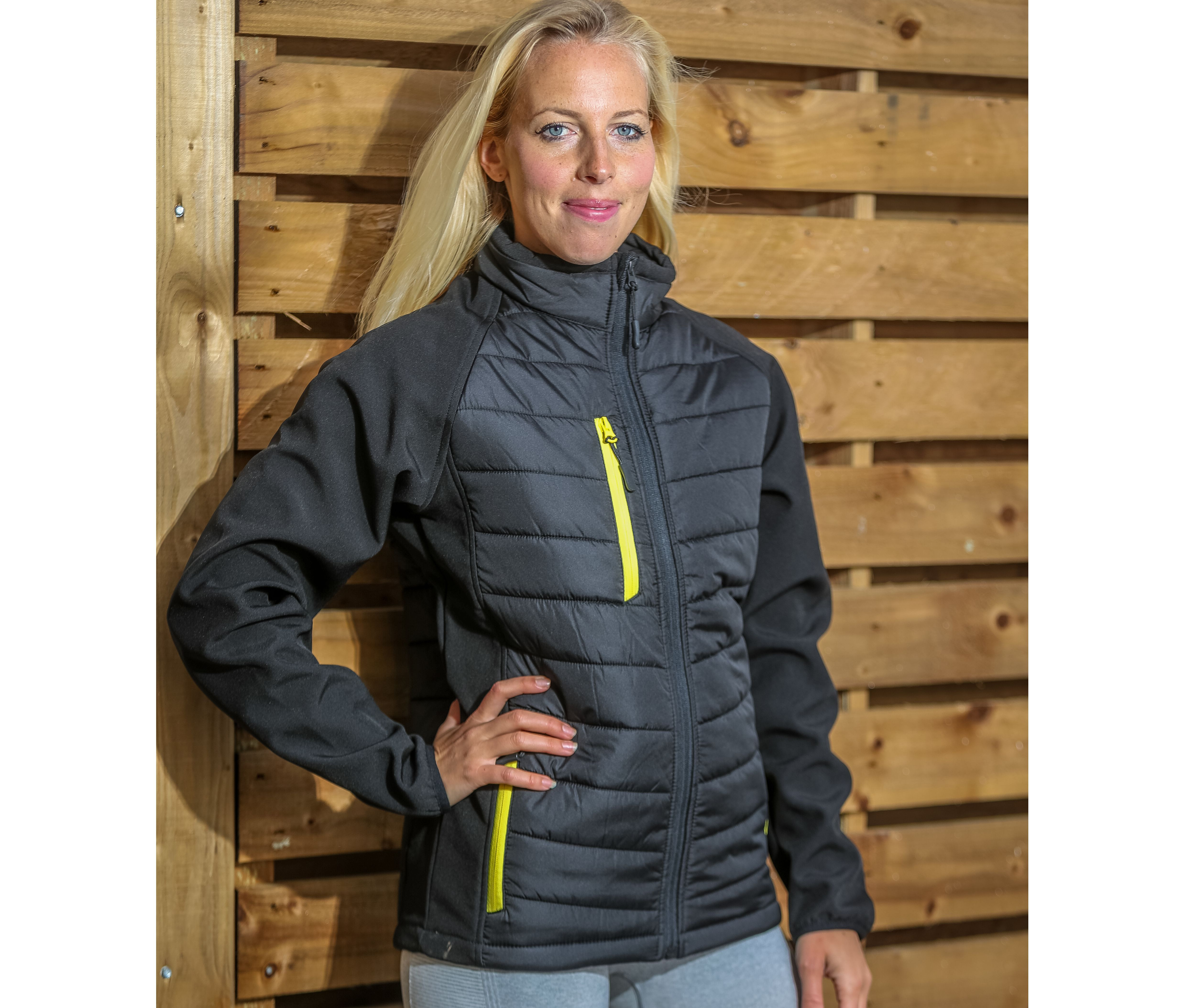 BLACK COMPASS PADDED SOFTSHELL JACKET