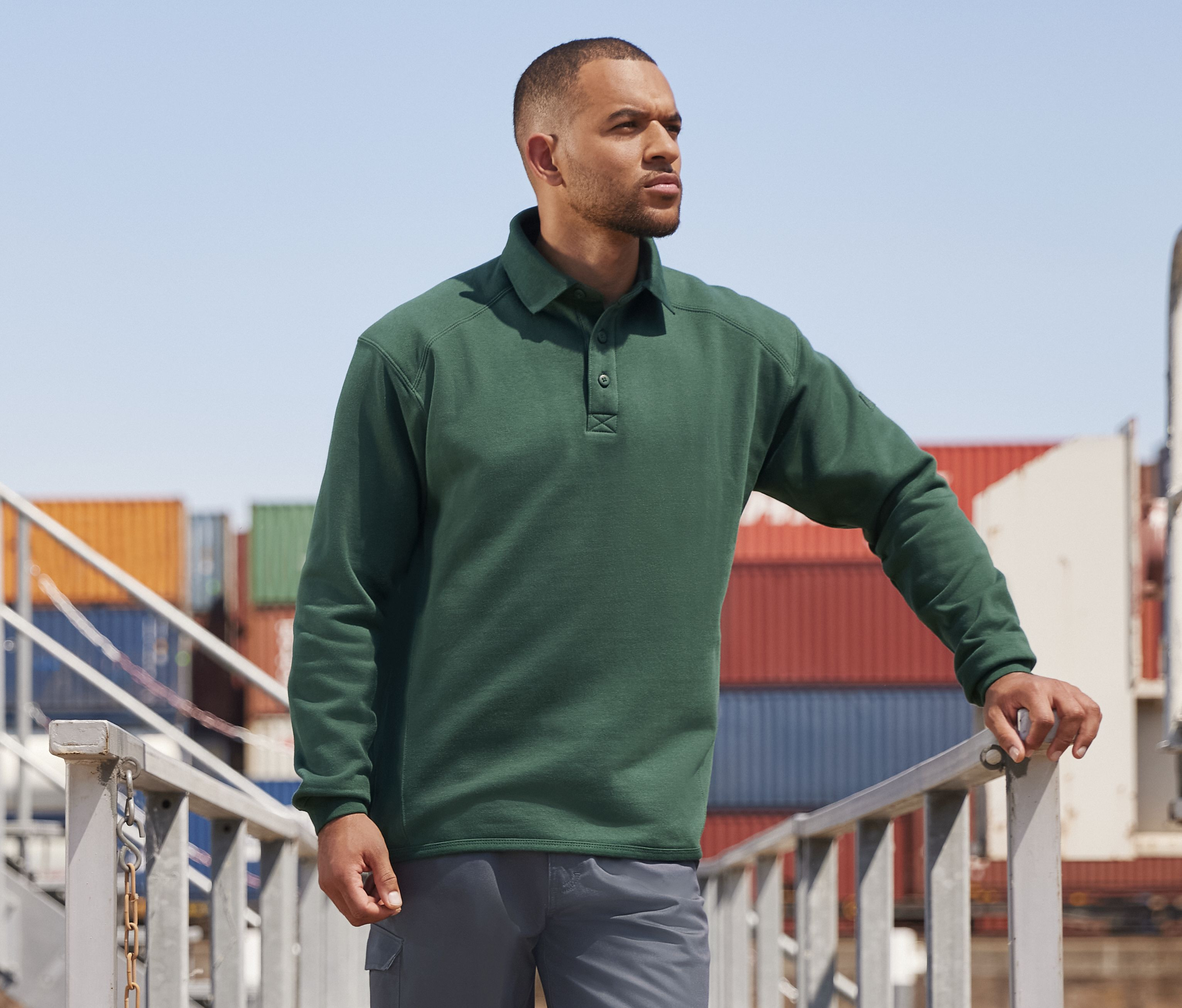 HEAVY DUTY WORKWEAR COLLAR SWEATSHIRT
