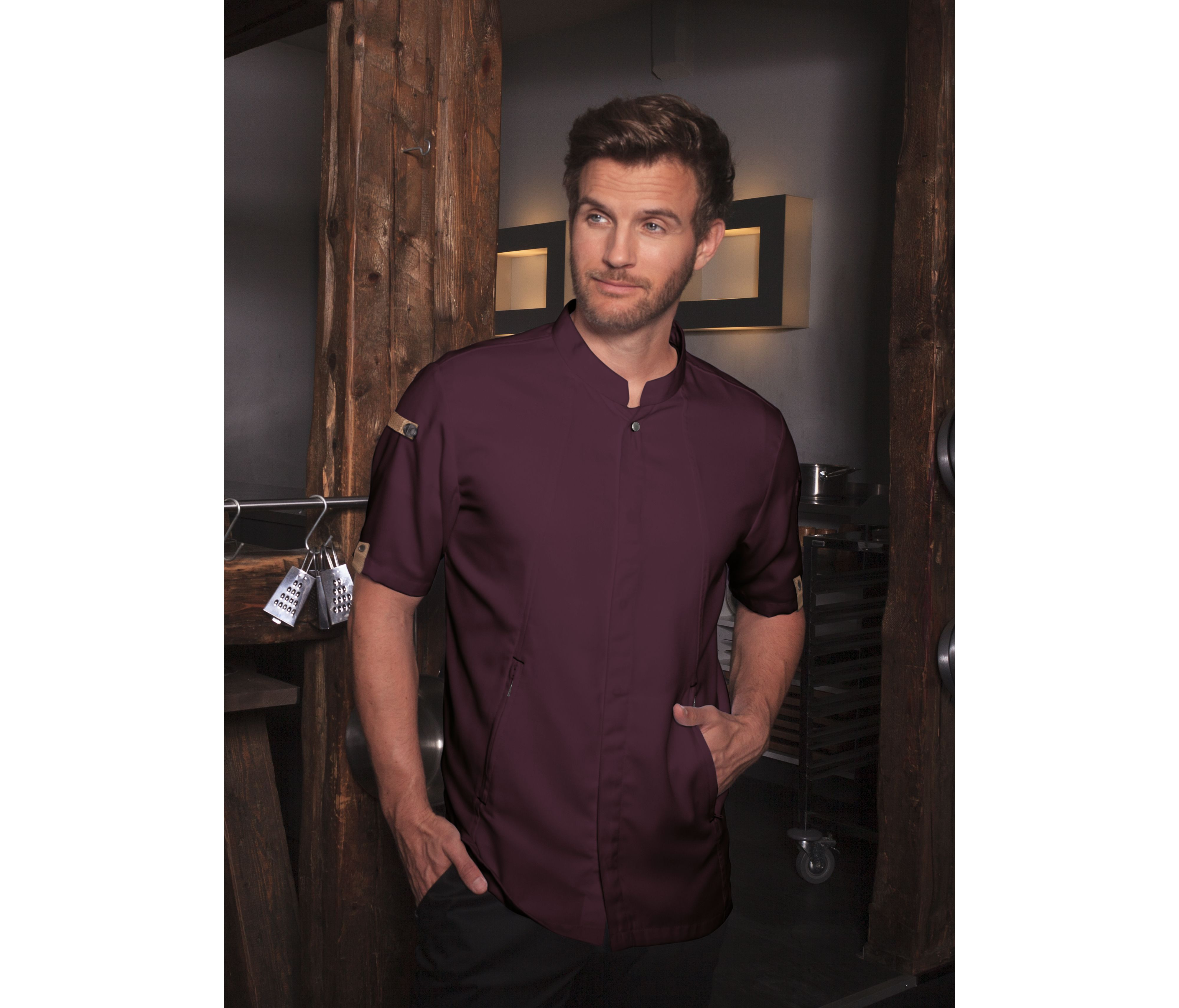 SHORT SLEEVE CHEF JACKET GREEN-GENERATION