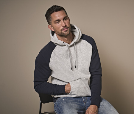 TWO-TONE  HOODED SWEATSHIRT