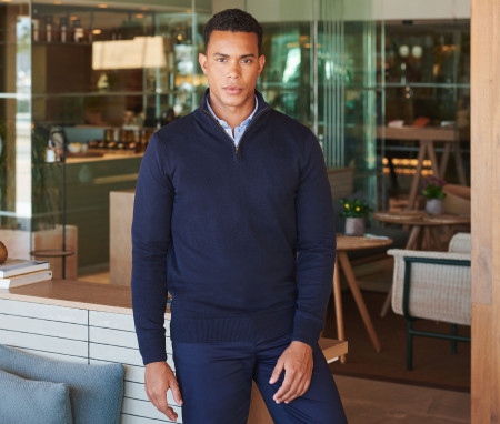 MEN'S KNITTED QUARTER ZIP JUMPER