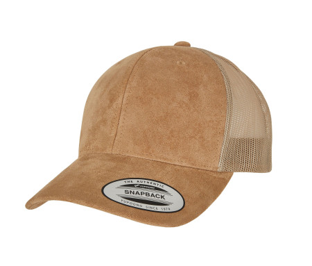 SUEDE LEATHER TRUCKER CAP
