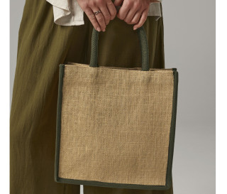 NATURAL STARCHED JUTE MIDI TOTE